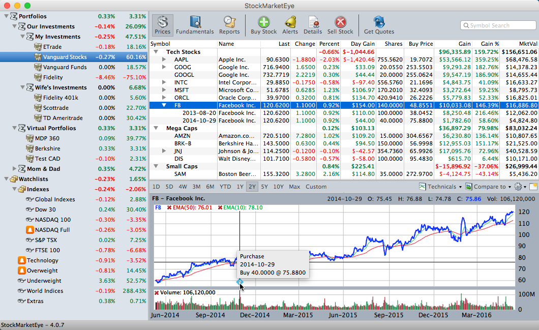 Investment portfolio tracking software for mac